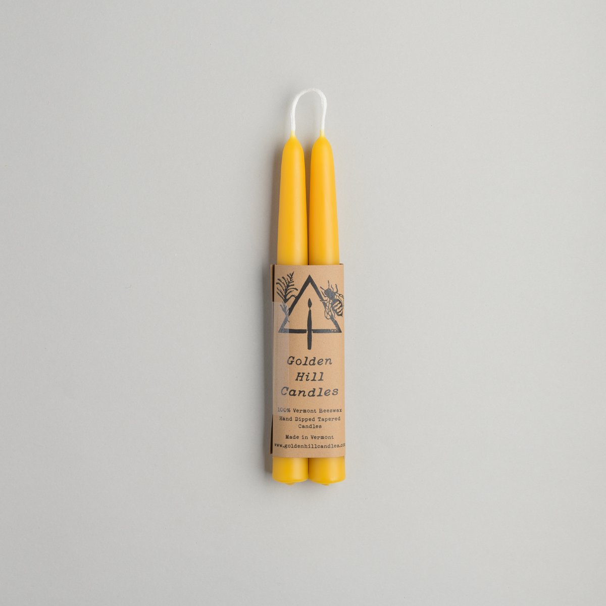 100% Beeswax Taper Candles - Golden Hill Candles