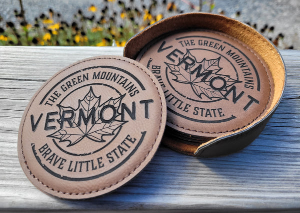 Leatherette Coaster Set