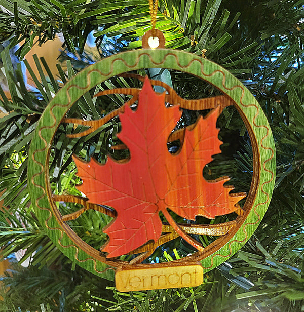 Layered Maple Leaf ornament