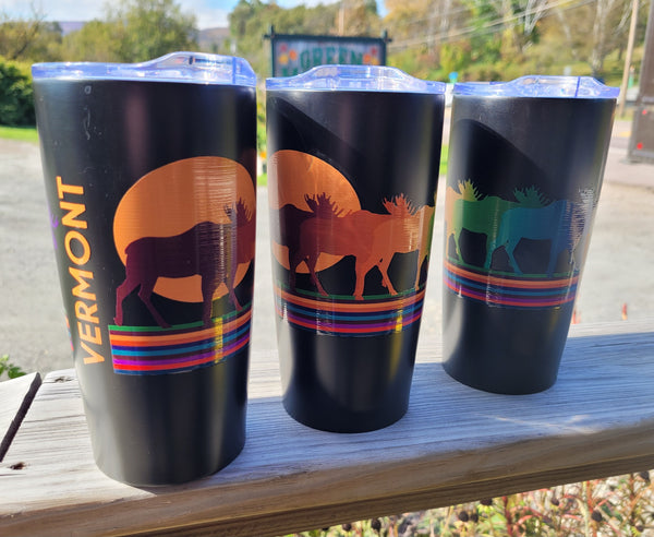 Rainbow Moose Tumbler